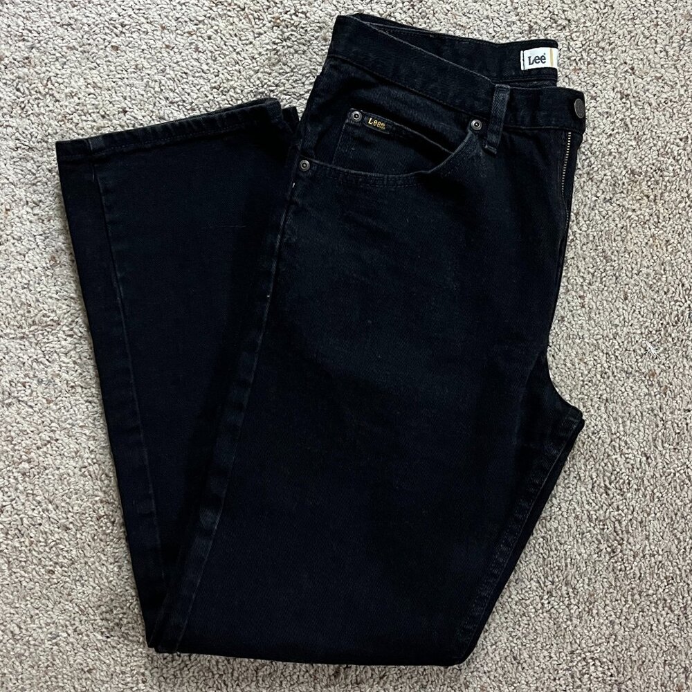 Men's black straight Lee jeans